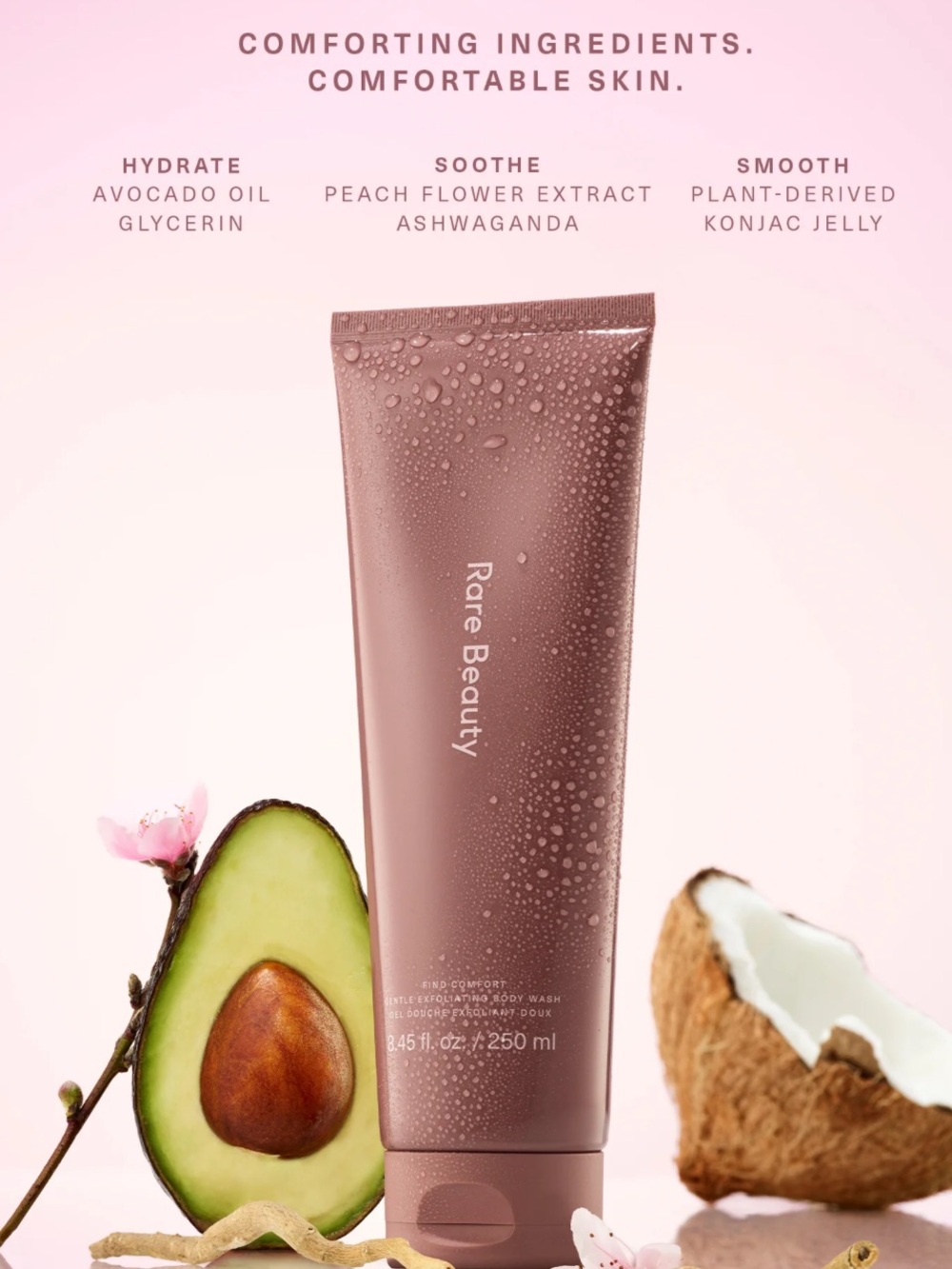 Rare Beauty Gentle Exfoliating Body Wash In The Scent Find Comfort